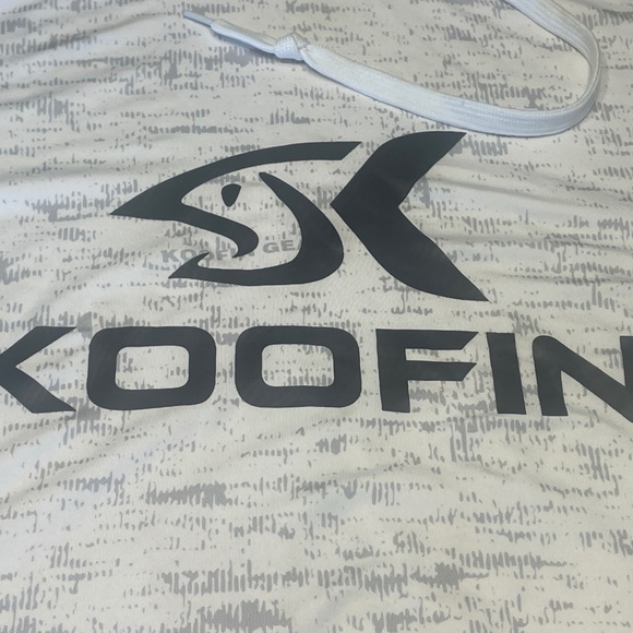 Koofin Performance Hooded Fishing Shirt Size Large White and Gray Long Sleeve - Picture 5 of 15